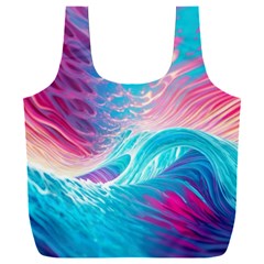 Tsunami Waves Ocean Sea Nautical Nature Water 6 Full Print Recycle Bag (xxl) by Jancukart