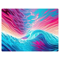 Tsunami Waves Ocean Sea Nautical Nature Water 6 Premium Plush Fleece Blanket (extra Small)