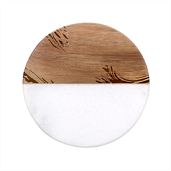 Tsunami Waves Ocean Sea Nautical Nature Water 6 Classic Marble Wood Coaster (round)  by Jancukart