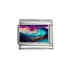 Tsunami Waves Ocean Sea Nautical Nature Water Painting Italian Charm (9mm) by Jancukart