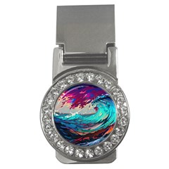 Tsunami Waves Ocean Sea Nautical Nature Water Painting Money Clips (cz) 