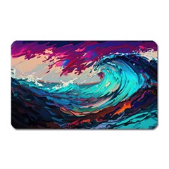 Tsunami Waves Ocean Sea Nautical Nature Water Painting Magnet (rectangular) by Jancukart