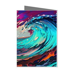 Tsunami Waves Ocean Sea Nautical Nature Water Painting Mini Greeting Cards (pkg Of 8) by Jancukart