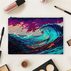 Tsunami Waves Ocean Sea Nautical Nature Water Painting Cosmetic Bag (large) by Jancukart