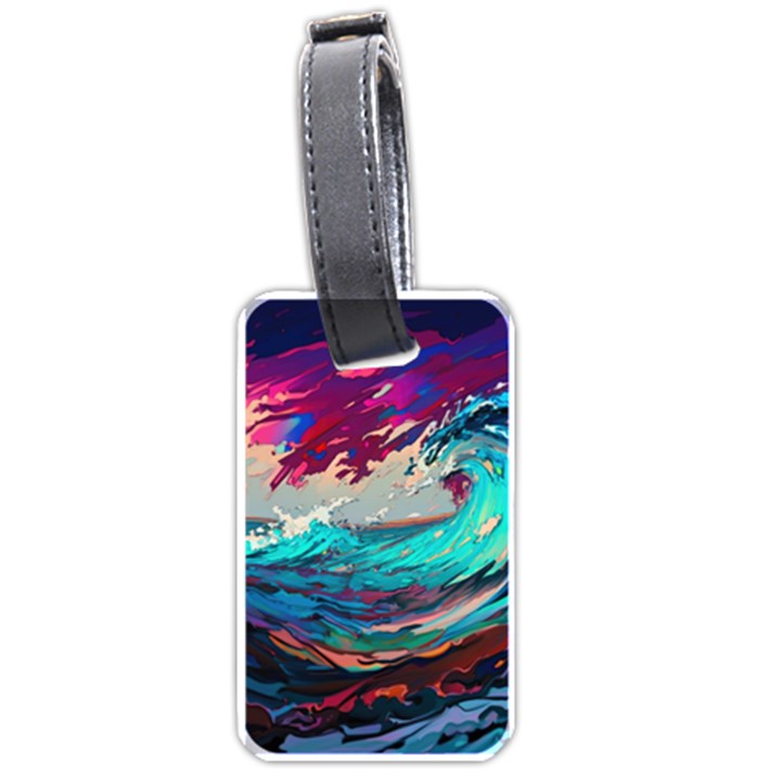 Tsunami Waves Ocean Sea Nautical Nature Water Painting Luggage Tag (one side)