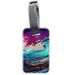 Tsunami Waves Ocean Sea Nautical Nature Water Painting Luggage Tag (two sides) Front