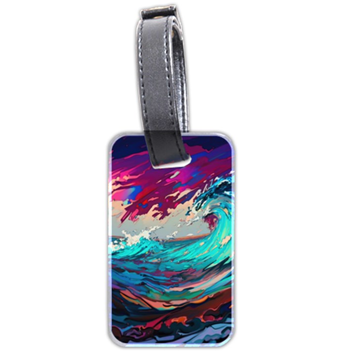 Tsunami Waves Ocean Sea Nautical Nature Water Painting Luggage Tag (two sides)