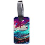 Tsunami Waves Ocean Sea Nautical Nature Water Painting Luggage Tag (two sides) Back