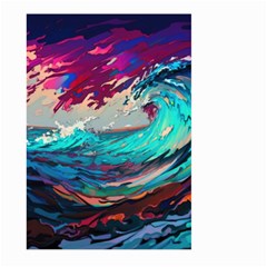 Tsunami Waves Ocean Sea Nautical Nature Water Painting Large Garden Flag (two Sides) by Jancukart