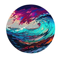 Tsunami Waves Ocean Sea Nautical Nature Water Painting Mini Round Pill Box (pack Of 3)