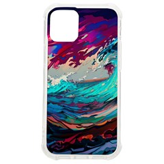 Tsunami Waves Ocean Sea Nautical Nature Water Painting Iphone 12 Mini Tpu Uv Print Case	 by Jancukart