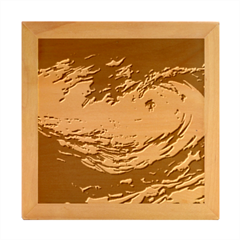 Tsunami Waves Ocean Sea Nautical Nature Water Painting Wood Photo Frame Cube by Jancukart