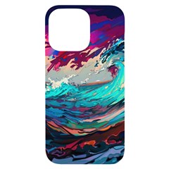 Tsunami Waves Ocean Sea Nautical Nature Water Painting Iphone 14 Pro Max Black Uv Print Case by Jancukart