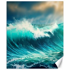 Waves Ocean Sea Tsunami Nautical Blue Canvas 8  X 10 