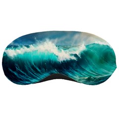 Waves Ocean Sea Tsunami Nautical Blue Sleeping Mask by Jancukart