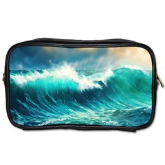 Waves Ocean Sea Tsunami Nautical Blue Toiletries Bag (two Sides)