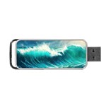 Waves Ocean Sea Tsunami Nautical Blue Portable USB Flash (Two Sides) Front