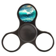 Waves Ocean Sea Tsunami Nautical Blue Finger Spinner by Jancukart