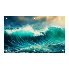 Waves Ocean Sea Tsunami Nautical Blue Banner And Sign 5  X 3 