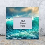 Waves Ocean Sea Tsunami Nautical Blue White Box Photo Frame 4  x 6  Front