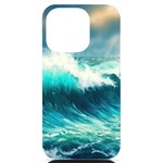 Waves Ocean Sea Tsunami Nautical Blue iPhone 14 Pro Black UV Print Case Front