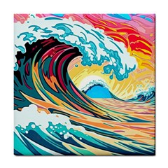 Waves Ocean Sea Tsunami Nautical 8 Tile Coaster