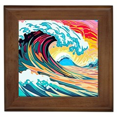 Waves Ocean Sea Tsunami Nautical 8 Framed Tile by Jancukart