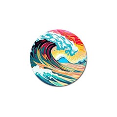 Waves Ocean Sea Tsunami Nautical 8 Golf Ball Marker by Jancukart