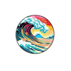 Waves Ocean Sea Tsunami Nautical 8 Hat Clip Ball Marker by Jancukart