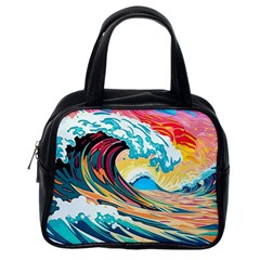 Waves Ocean Sea Tsunami Nautical 8 Classic Handbag (one Side) by Jancukart