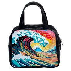 Waves Ocean Sea Tsunami Nautical 8 Classic Handbag (two Sides) by Jancukart