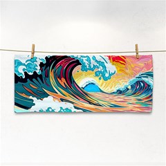 Waves Ocean Sea Tsunami Nautical 8 Hand Towel by Jancukart