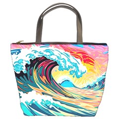 Waves Ocean Sea Tsunami Nautical 8 Bucket Bag