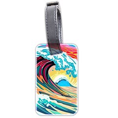 Waves Ocean Sea Tsunami Nautical 8 Luggage Tag (two Sides) by Jancukart