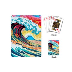 Waves Ocean Sea Tsunami Nautical 8 Playing Cards Single Design (mini) by Jancukart