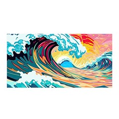 Waves Ocean Sea Tsunami Nautical 8 Satin Wrap 35  X 70  by Jancukart