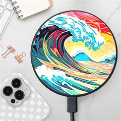 Waves Ocean Sea Tsunami Nautical 8 Wireless Fast Charger(black) by Jancukart