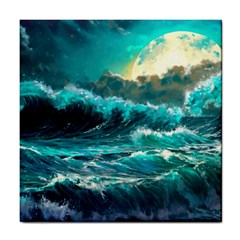 Tsunami Waves Ocean Sea Nautical Nature Water 5 Tile Coaster