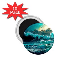 Tsunami Waves Ocean Sea Nautical Nature Water 5 1 75  Magnets (10 Pack)  by Jancukart