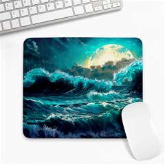 Tsunami Waves Ocean Sea Nautical Nature Water 5 Large Mousepad