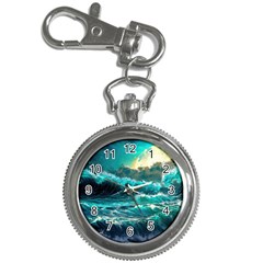 Tsunami Waves Ocean Sea Nautical Nature Water 5 Key Chain Watches by Jancukart