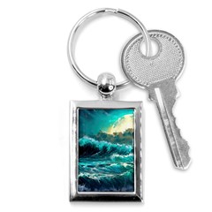 Tsunami Waves Ocean Sea Nautical Nature Water 5 Key Chain (rectangle)