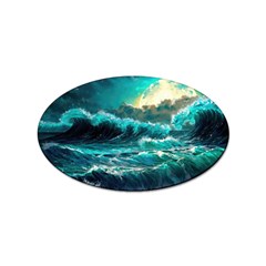 Tsunami Waves Ocean Sea Nautical Nature Water 5 Sticker Oval (100 Pack) by Jancukart