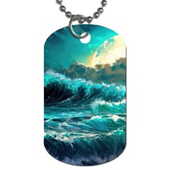 Tsunami Waves Ocean Sea Nautical Nature Water 5 Dog Tag (two Sides) by Jancukart