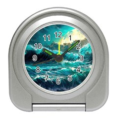 Tsunami Waves Ocean Sea Nautical Nature Water 5 Travel Alarm Clock