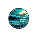 Tsunami Waves Ocean Sea Nautical Nature Water 5 Hat Clip Ball Marker Front