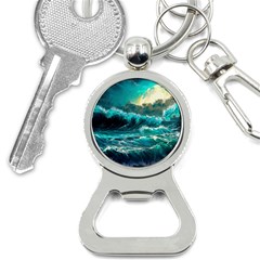 Tsunami Waves Ocean Sea Nautical Nature Water 5 Bottle Opener Key Chain by Jancukart