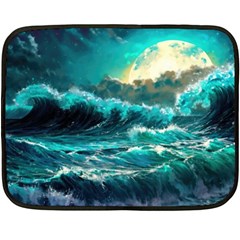 Tsunami Waves Ocean Sea Nautical Nature Water 5 Fleece Blanket (mini) by Jancukart