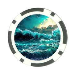 Tsunami Waves Ocean Sea Nautical Nature Water 5 Poker Chip Card Guard (10 Pack)