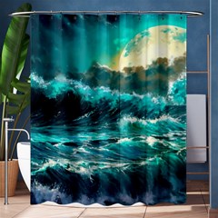 Tsunami Waves Ocean Sea Nautical Nature Water 5 Shower Curtain 60  X 72  (medium) 